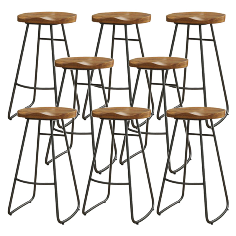 Modern Solid Wood Barstool Wood Restaurant Bar Stool with Pedal