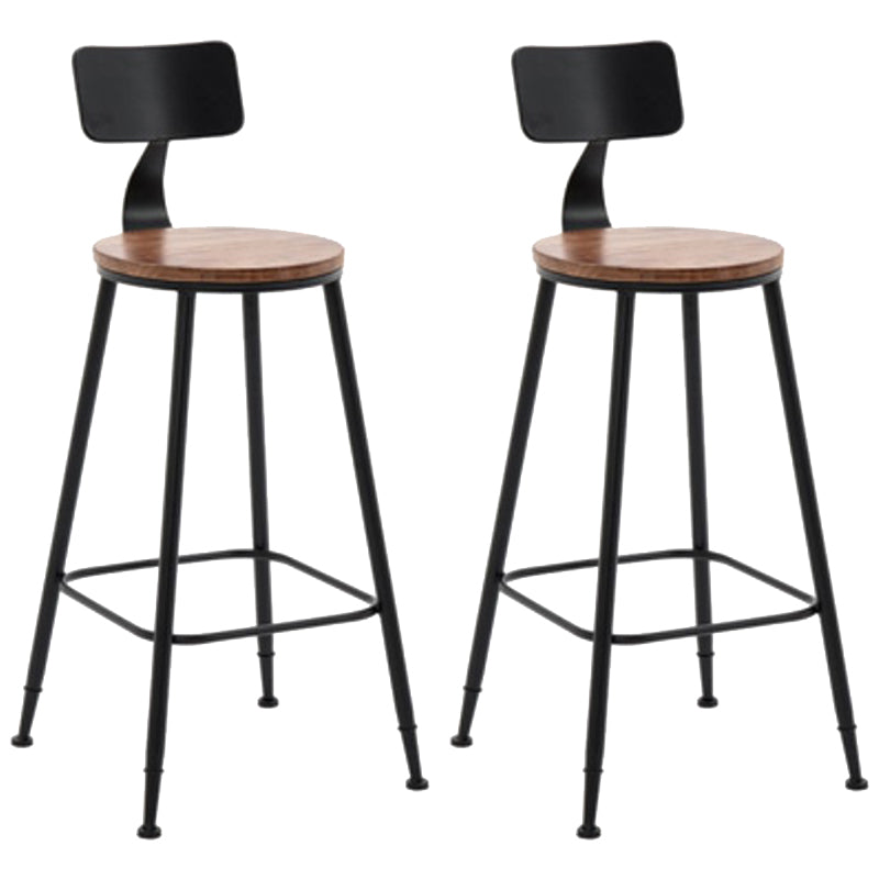 Indoor Industrial Style Barstool Iron 4 Legs Bar Stool with Pedal