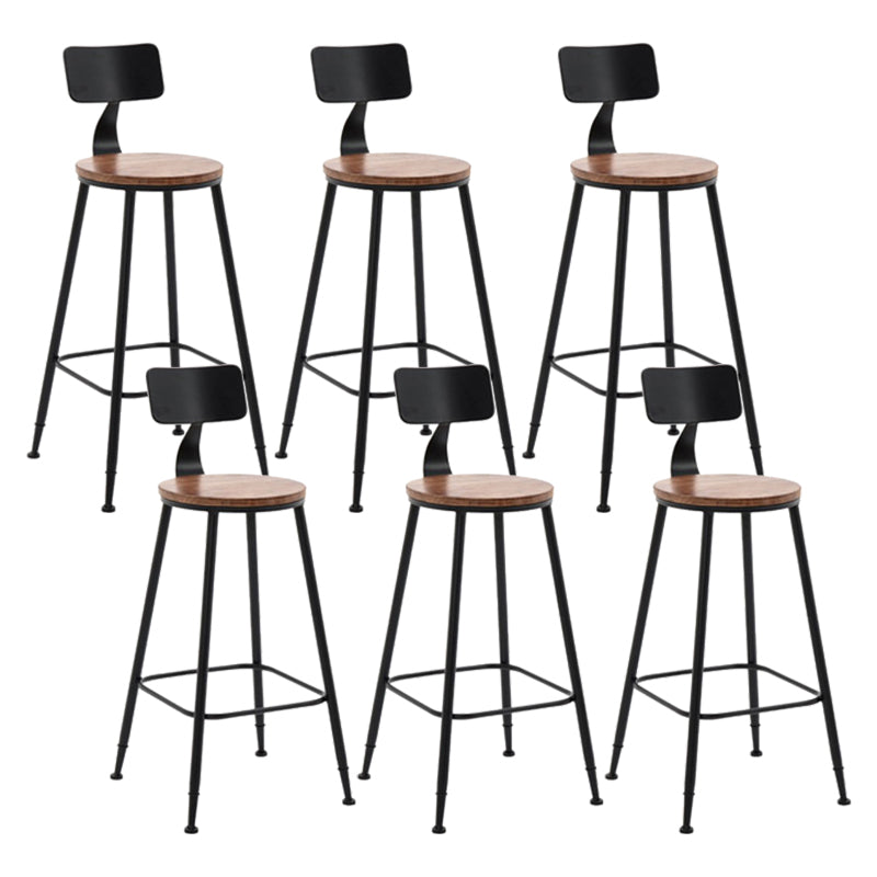 Indoor Industrial Style Barstool Iron 4 Legs Bar Stool with Pedal