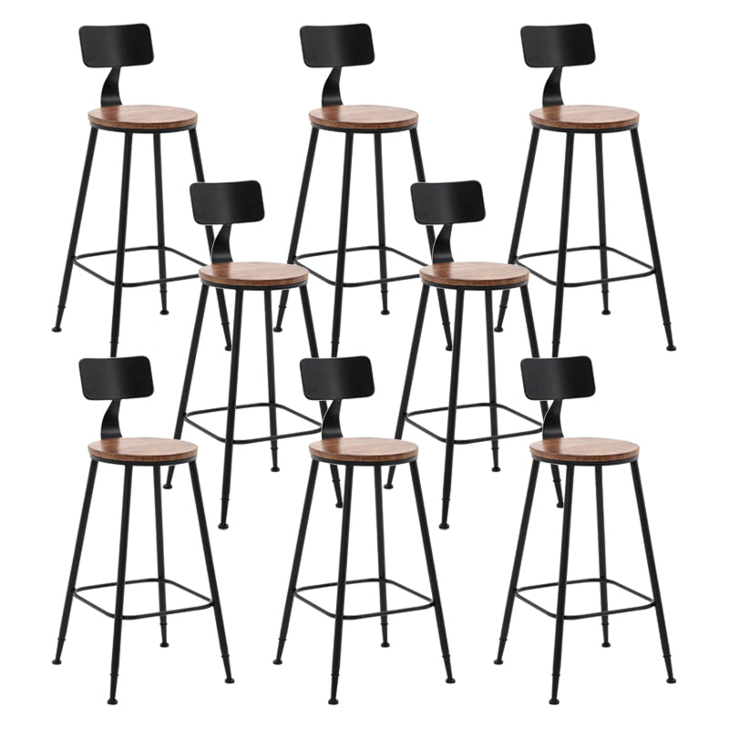 Indoor Industrial Style Barstool Iron 4 Legs Bar Stool with Pedal