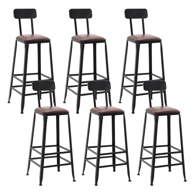 Indoor Industrial Style Barstool Iron 4 Legs Bar Stool with Pedal