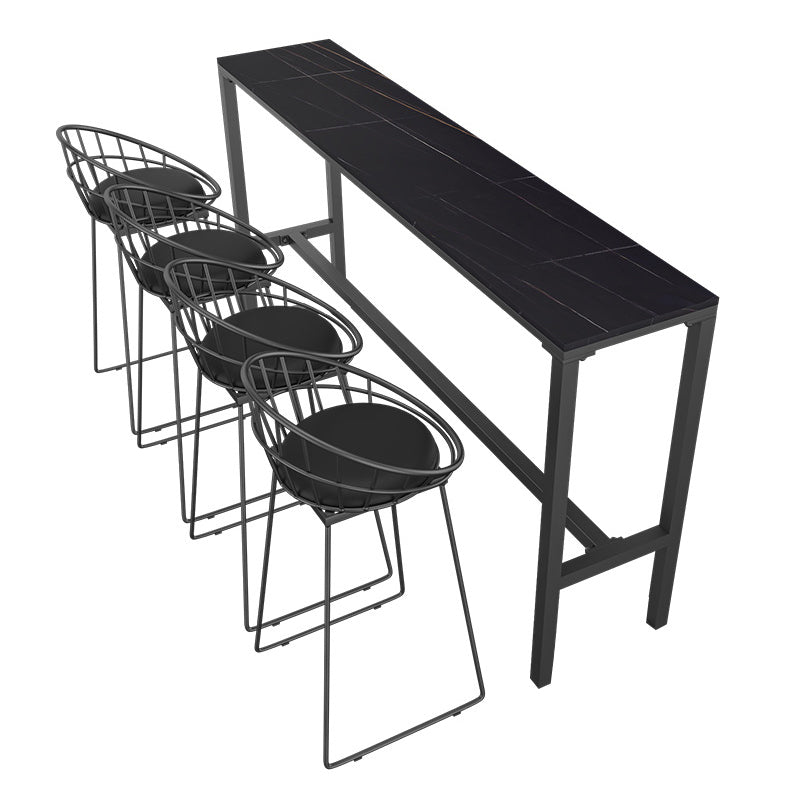 1/3/4/5 Piece Sintered Stone Bar Set Glam Matte Finish Bar Table Set