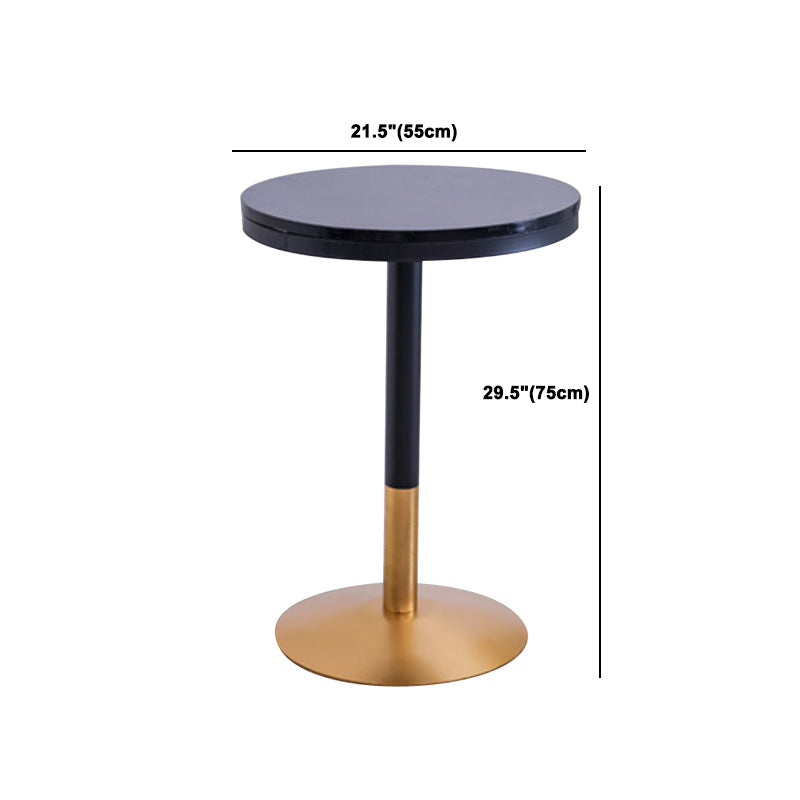 1/3/4 Pieces Glam Iron Bar Table Set Round Bistro Set with Black Faux Marble Top