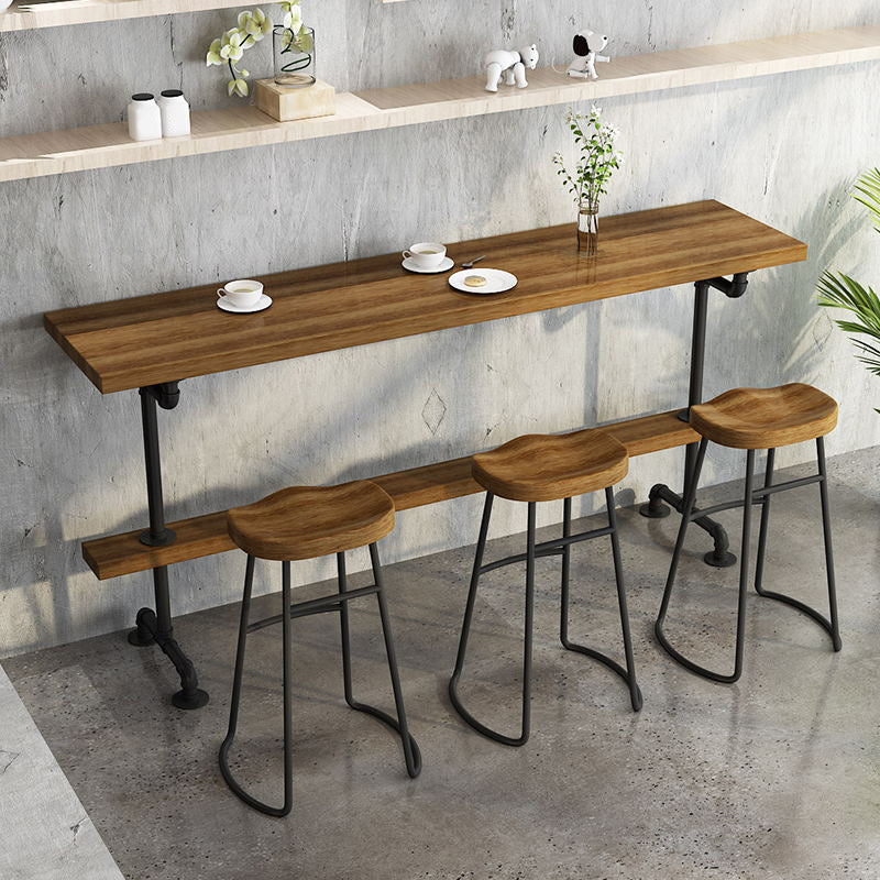 Modern Wood Bar Table Set 1/2/4/7 Pieces Rectangle Table and Stool Set