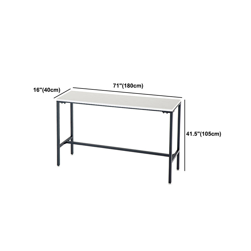 Industrial Rectangle Solid Wood Bar Table Set 1/5 Pieces Counter Table with Iron Stools