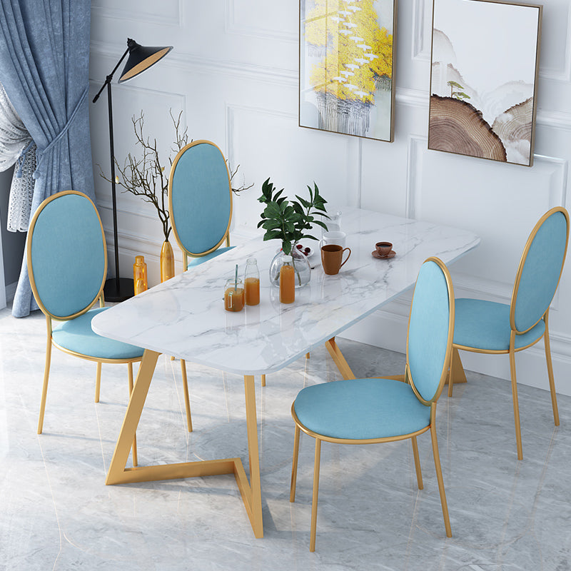 Nordic 1/5 Pieces Dining Set Rectangle Stone Dining Table for Dining Room Kitchen