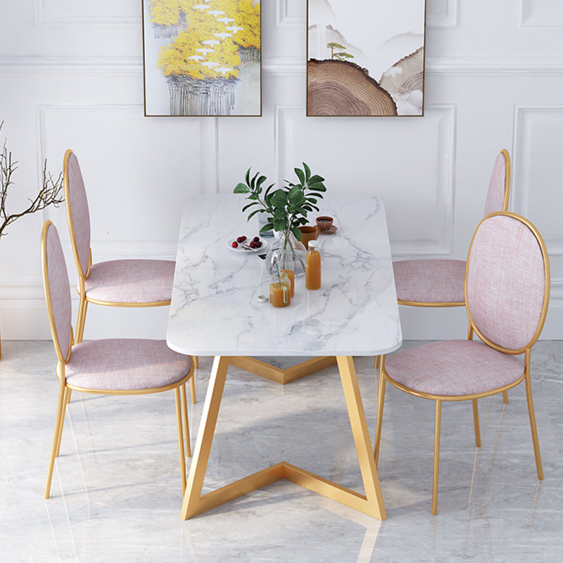 Nordic 1/5 Pieces Dining Set Rectangle Stone Dining Table for Dining Room Kitchen