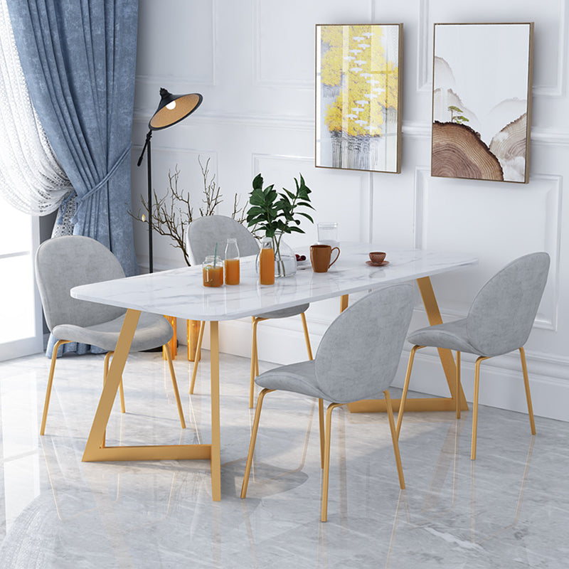 Nordic 1/5 Pieces Dining Set Rectangle Stone Dining Table for Dining Room Kitchen