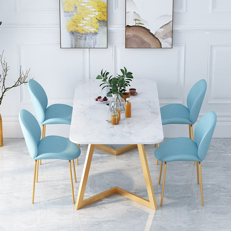 Nordic 1/5 Pieces Dining Set Rectangle Stone Dining Table for Dining Room Kitchen