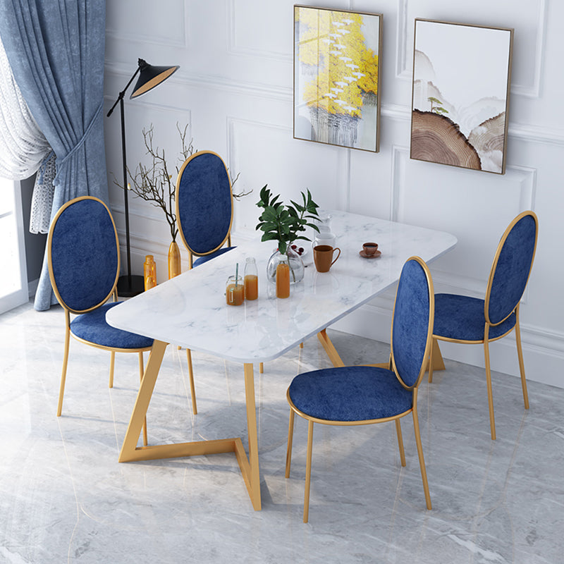 Nordic 1/5 Pieces Dining Set Rectangle Stone Dining Table for Dining Room Kitchen