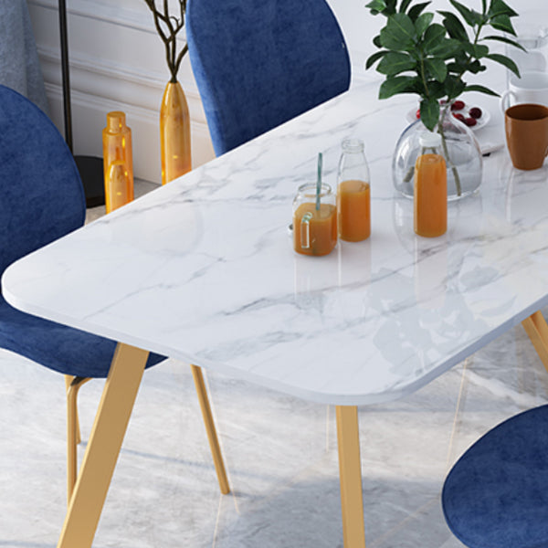 Nordic 1/5 Pieces Dining Set Rectangle Stone Dining Table for Dining Room Kitchen
