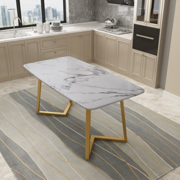 Nordic 1/5 Pieces Dining Set Rectangle Stone Dining Table for Dining Room Kitchen