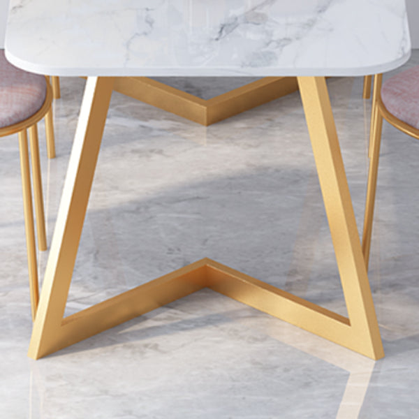 Nordic 1/5 Pieces Dining Set Rectangle Stone Dining Table for Dining Room Kitchen