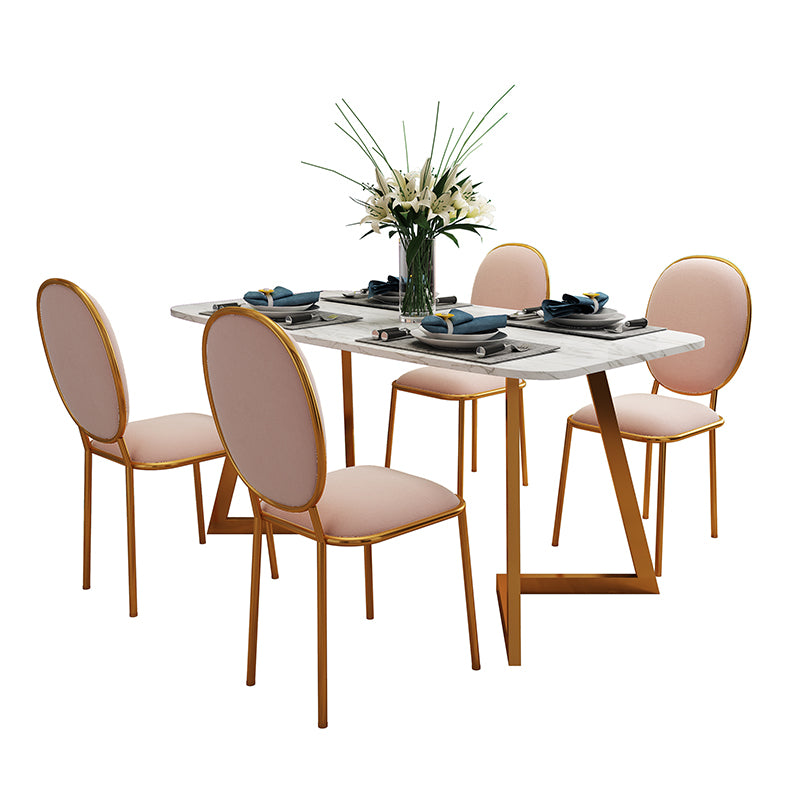 Nordic 1/5 Pieces Dining Set Rectangle Stone Dining Table for Dining Room Kitchen