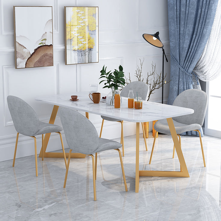 Nordic 1/5 Pieces Dining Set Rectangle Stone Dining Table for Dining Room Kitchen