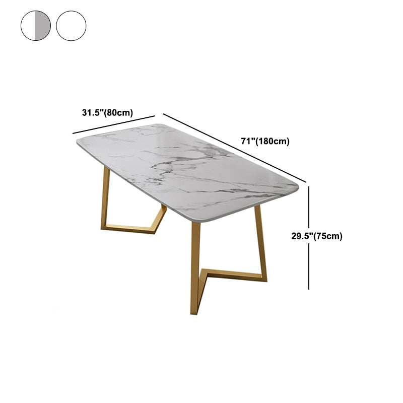 Nordic 1/5 Pieces Dining Set Rectangle Stone Dining Table for Dining Room Kitchen