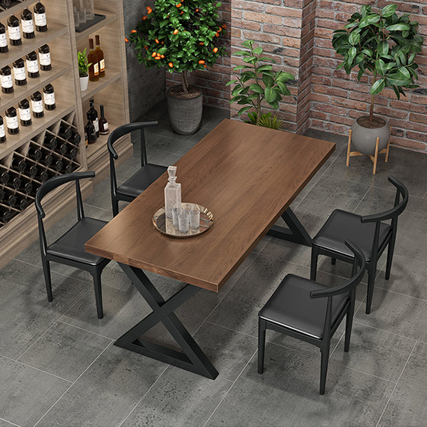 Industrial  1/3/4/5 Pieces Dining Set Rectangle Pine Wood Dining Table for Dining Room