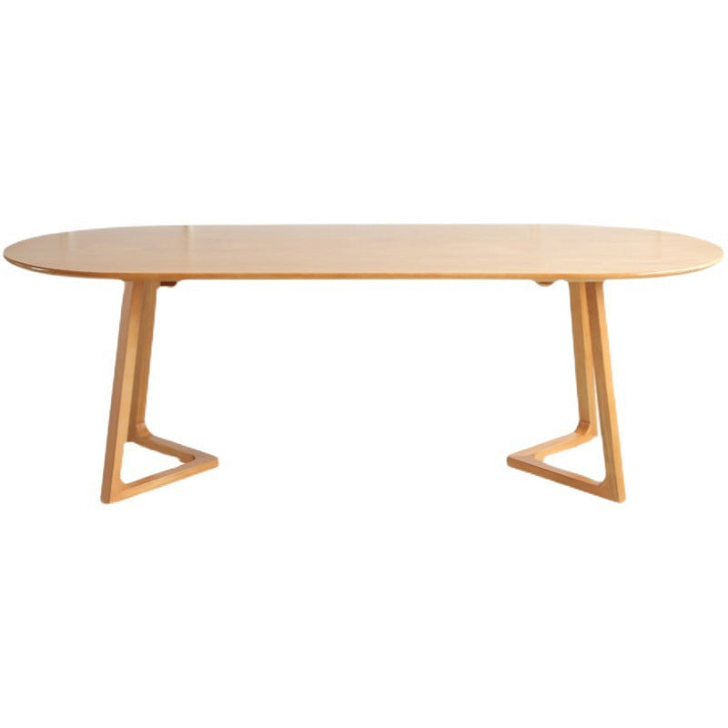 Contemporary Style Dining Table Solid Wood Oval Dinette Table for Home Kitchen