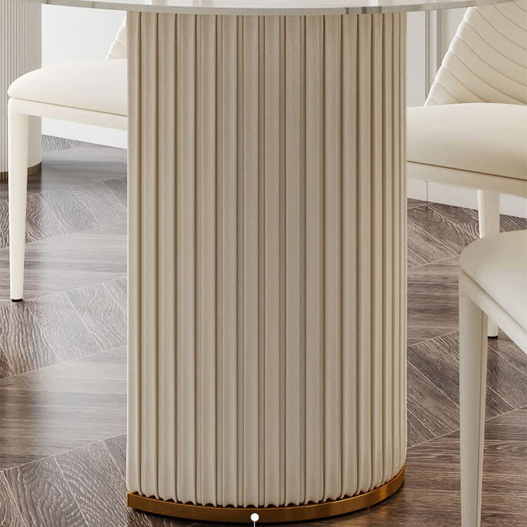 Traditional Luxury Dining Table Sintered Stone Double Pedestal Table for Home