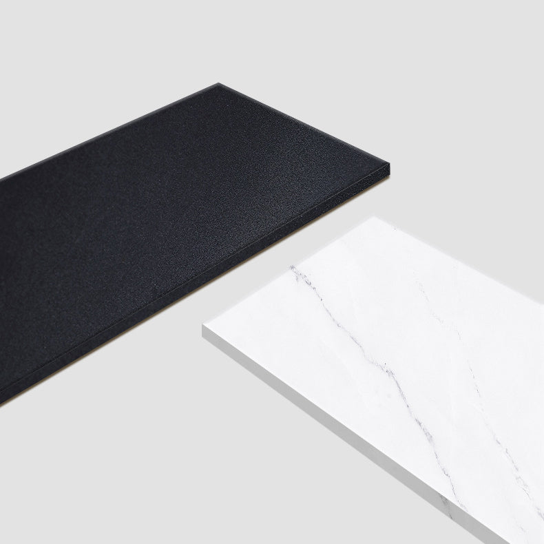 Metal Modern Rectangle Dining Table Sintered Stone Top Table with 4 Legs