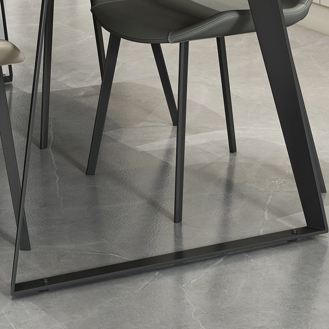 Modern Gray in Stone Table Rectangle Dining Room Table for Kitchen
