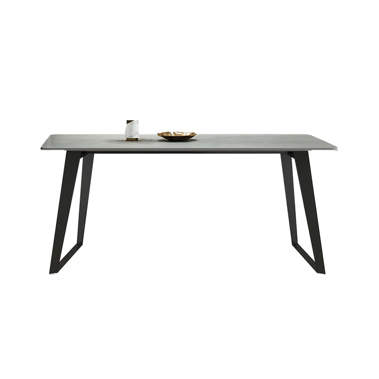 Modern Gray in Stone Table Rectangle Dining Room Table for Kitchen