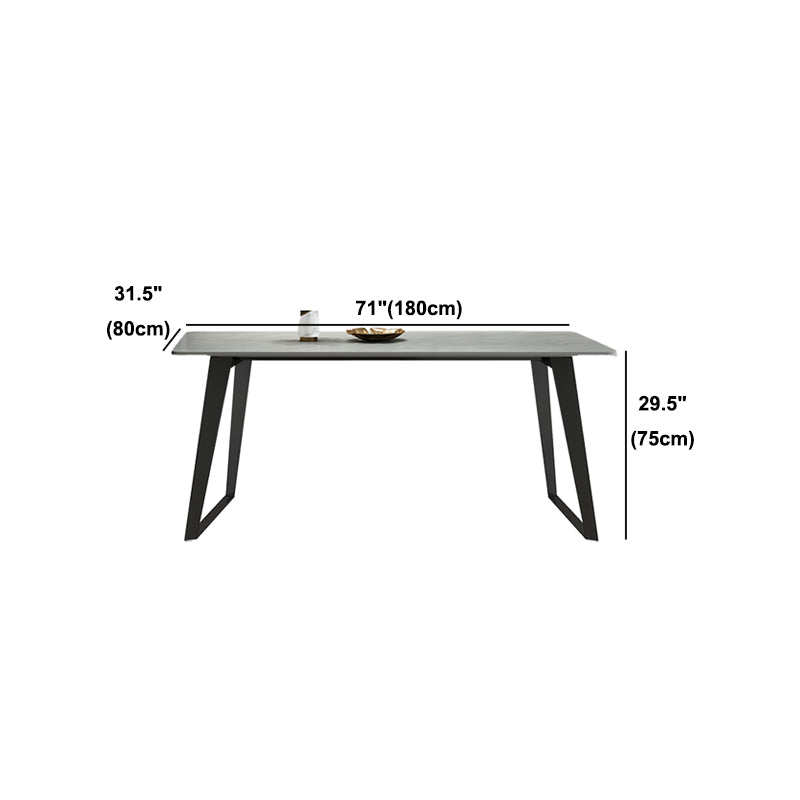 Modern Gray in Stone Table Rectangle Dining Room Table for Kitchen