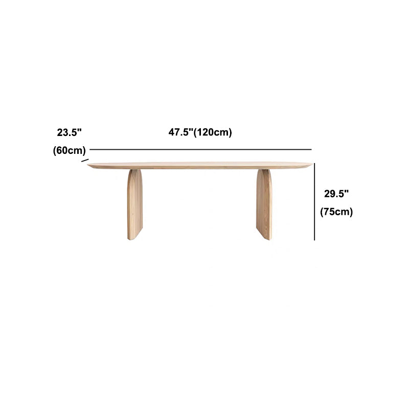 Contemporary Style Dining Table Oval Solid Wood Natural Dinette Table for Home Kitchen