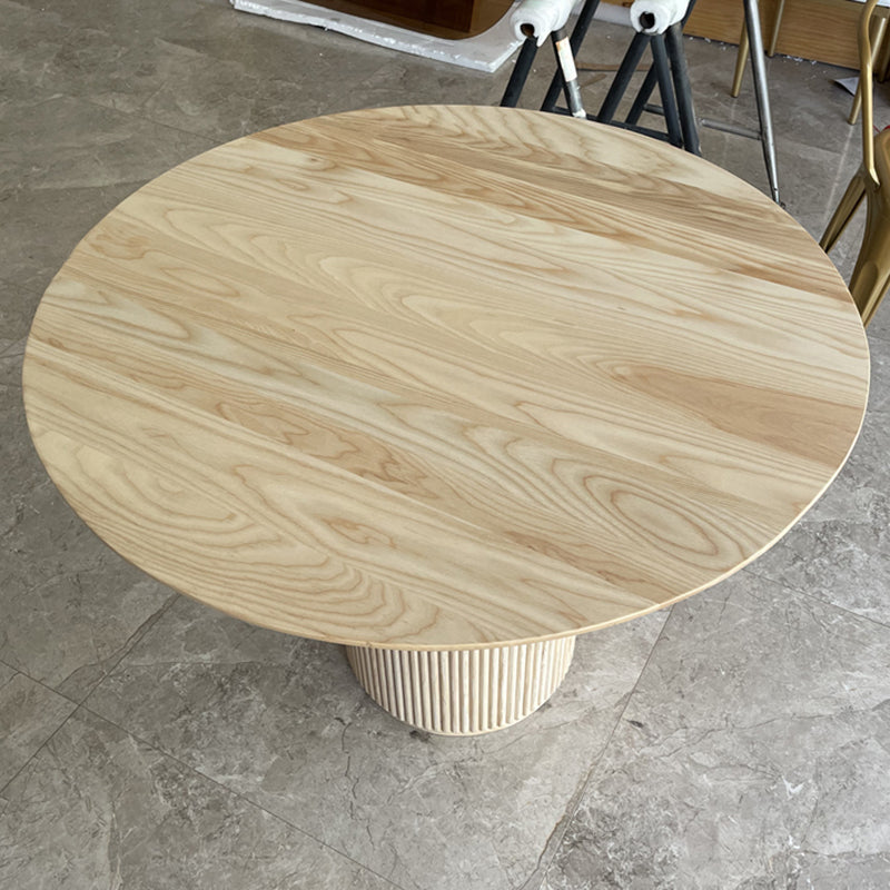 Contemporary Style Dining Table Round Solid Wood Dinette Table for Home Kitchen
