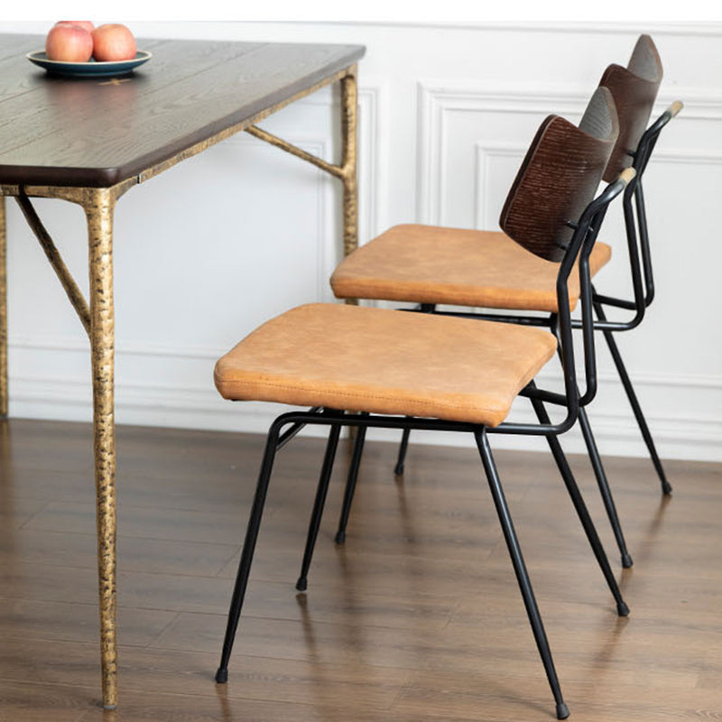 Luxury Oak Wood Table for Restaurant Rectangle Dining Table with Metal 4 Legs