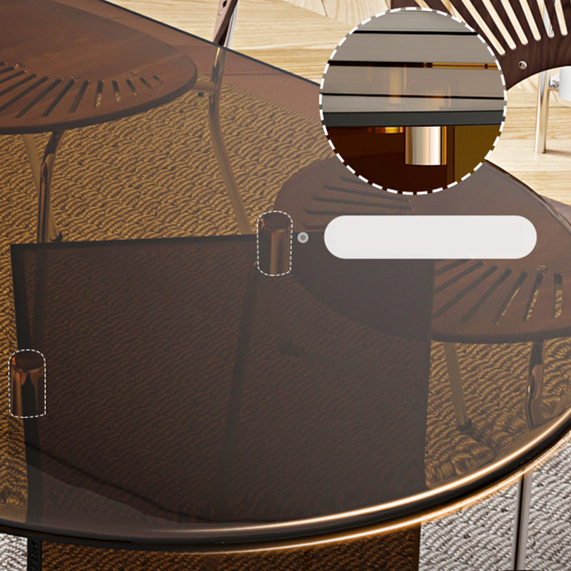 Oval Glass Dining Table Simplicity Double Pedestal Table for Dining Room
