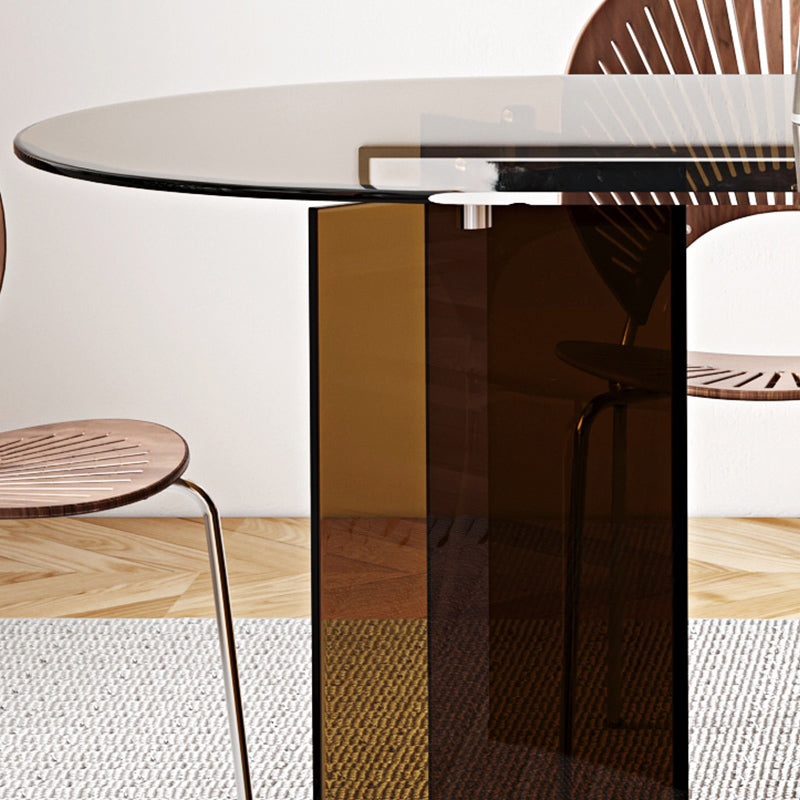 Oval Glass Dining Table Simplicity Double Pedestal Table for Dining Room