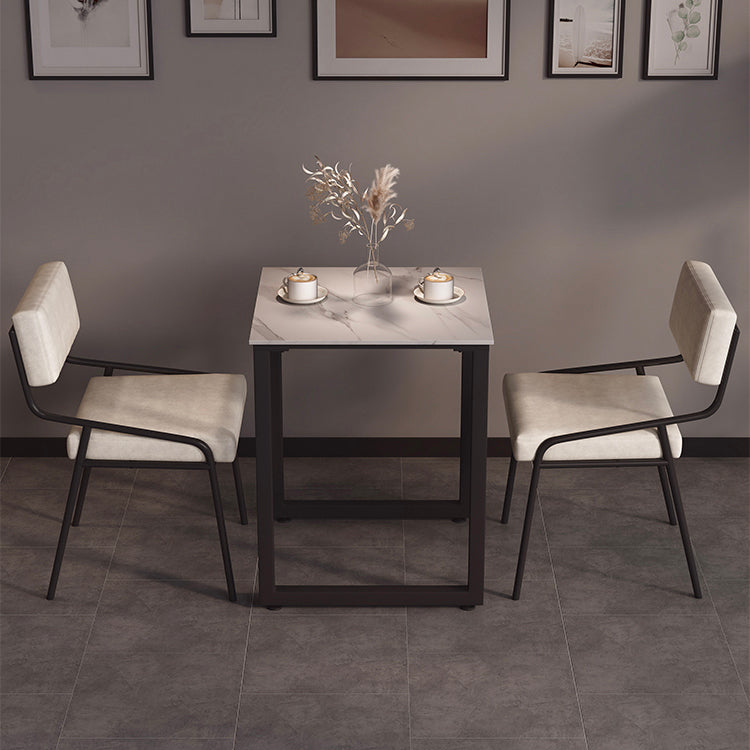 Industrial PU Leather Dining Chair Open Back Upholstered Dining Side Chair