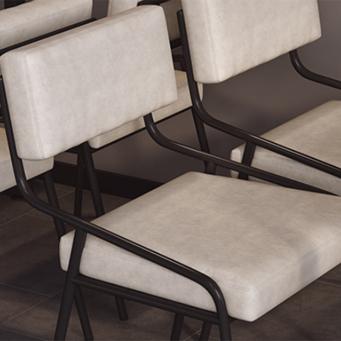 Industrial PU Leather Dining Chair Open Back Upholstered Dining Side Chair