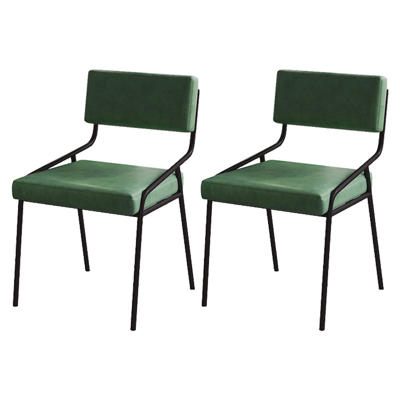 Industrial PU Leather Dining Chair Open Back Upholstered Dining Side Chair