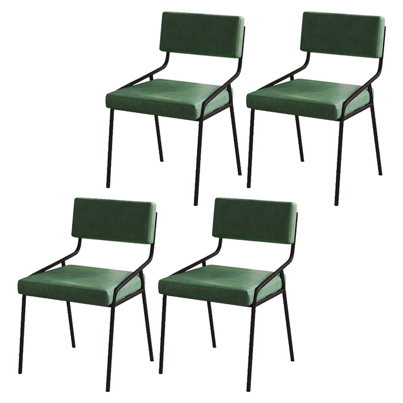 Industrial PU Leather Dining Chair Open Back Upholstered Dining Side Chair