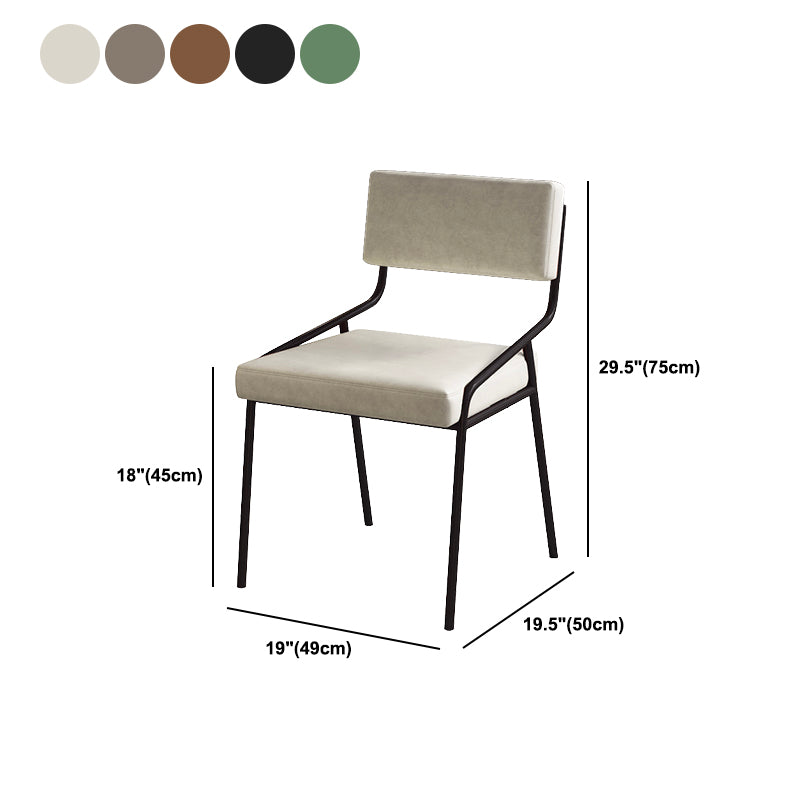 Industrial PU Leather Dining Chair Open Back Upholstered Dining Side Chair