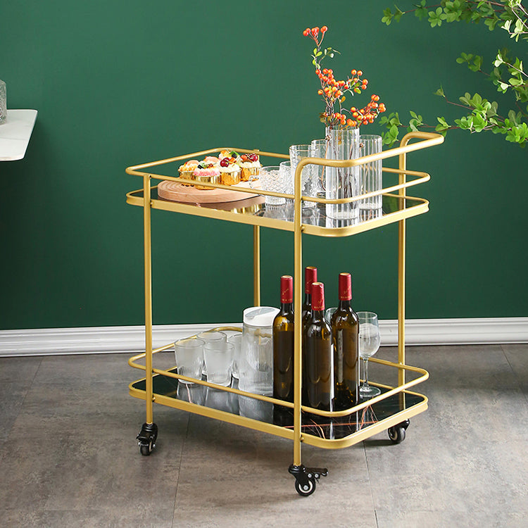 Modern 31.5"H Rolling Prep Table Metal Rectangular Prep Table for Home Use