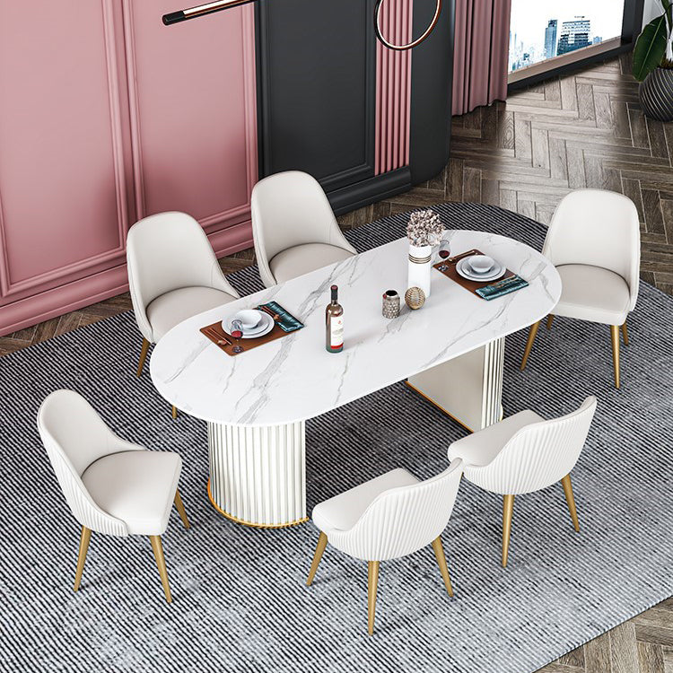 Traditional Luxury Dining Table Oval Sintered Stone Table for Home