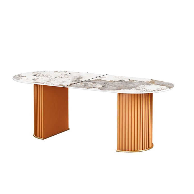 Traditional Luxury Dining Table Oval Sintered Stone Table for Home