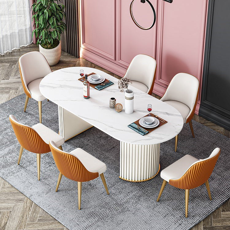 Traditional Luxury Dining Table Oval Sintered Stone Table for Home