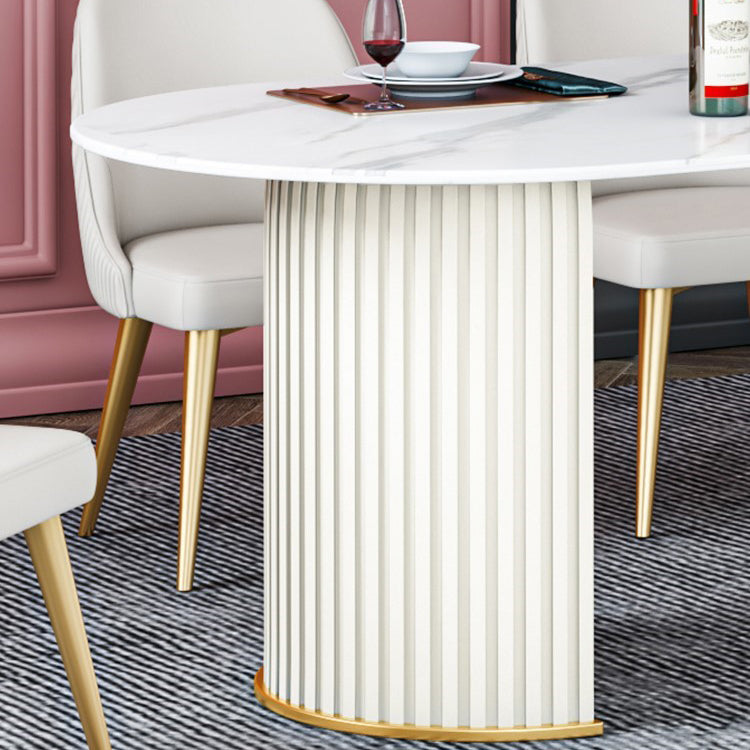 Traditional Luxury Dining Table Oval Sintered Stone Table for Home