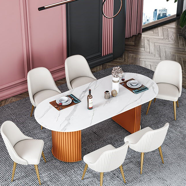 Traditional Luxury Dining Table Oval Sintered Stone Table for Home