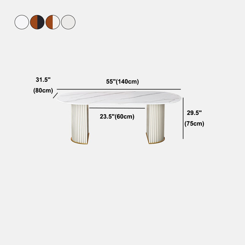 Traditional Luxury Dining Table Oval Sintered Stone Table for Home