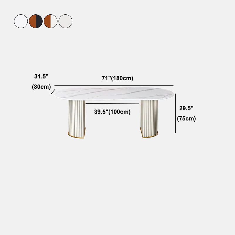 Traditional Luxury Dining Table Oval Sintered Stone Table for Home