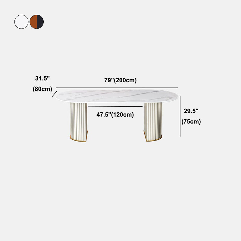 Traditional Luxury Dining Table Oval Sintered Stone Table for Home
