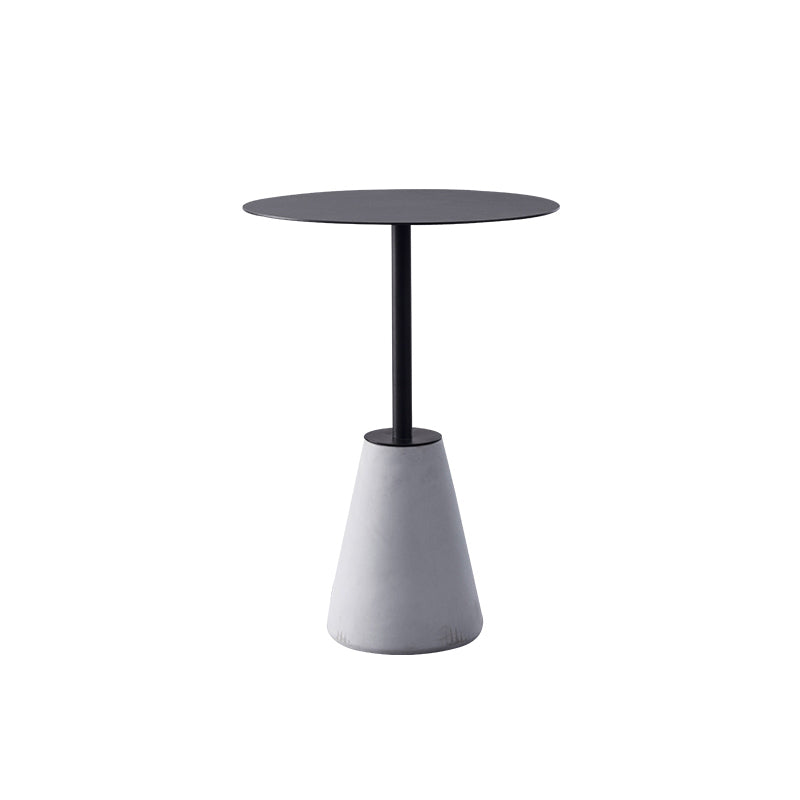 Pedestal 1 Single Coffee Table Mid-Century Modern Cocktail Table with Metal Top