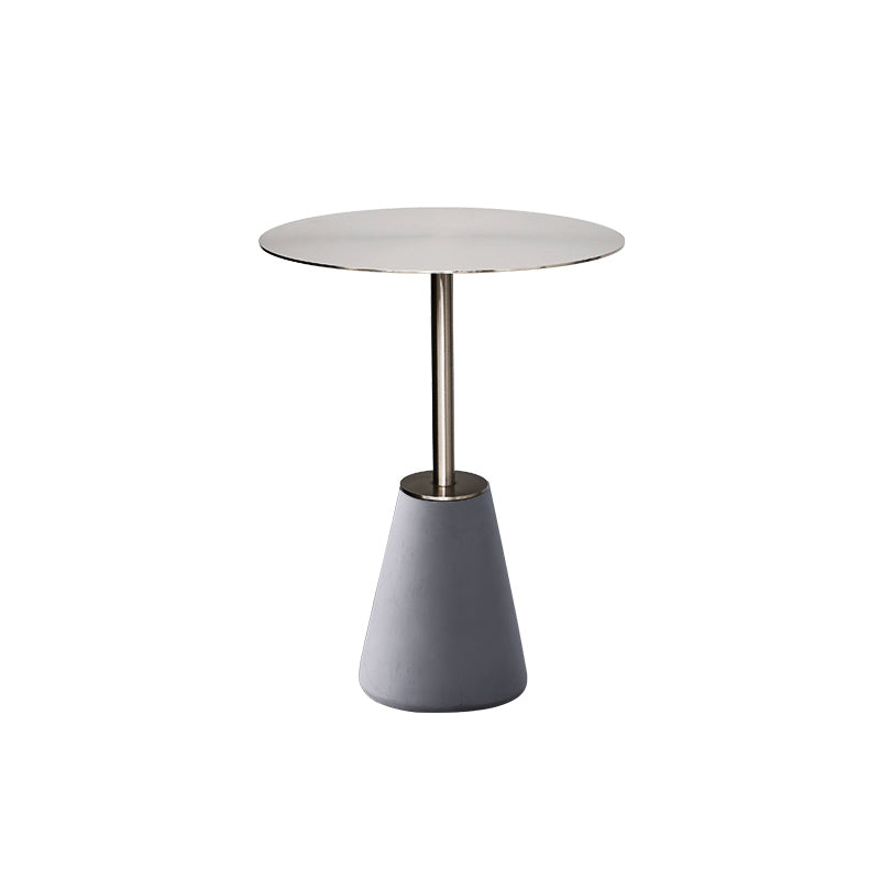 Pedestal 1 Single Coffee Table Mid-Century Modern Cocktail Table with Metal Top