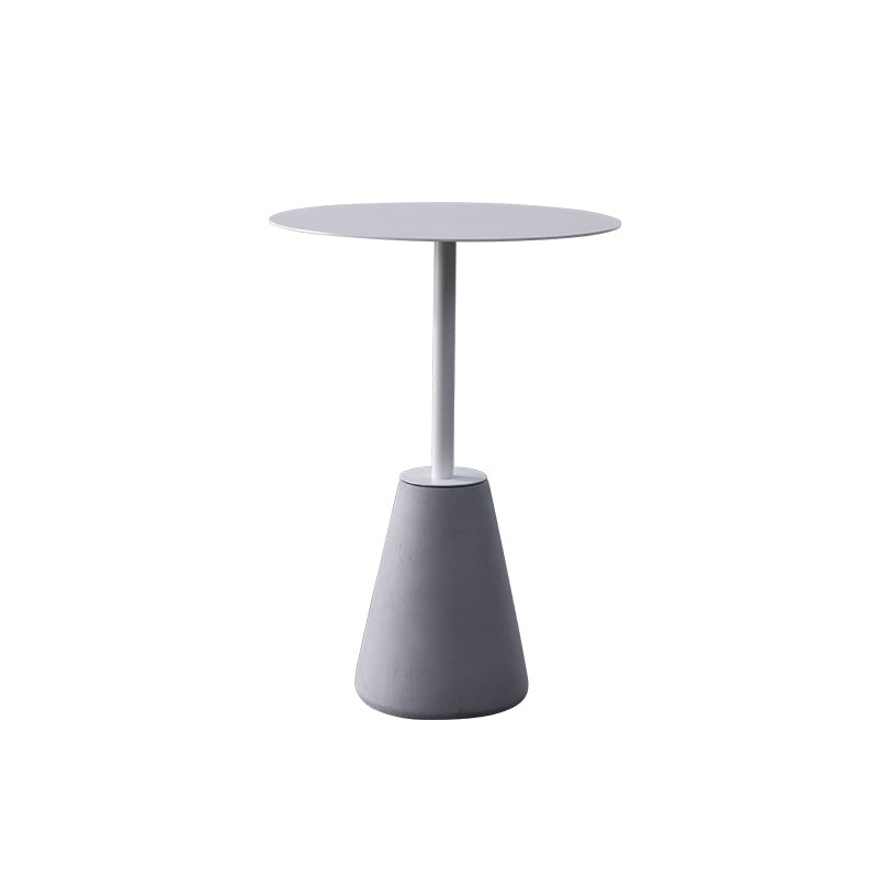 Pedestal 1 Single Coffee Table Mid-Century Modern Cocktail Table with Metal Top