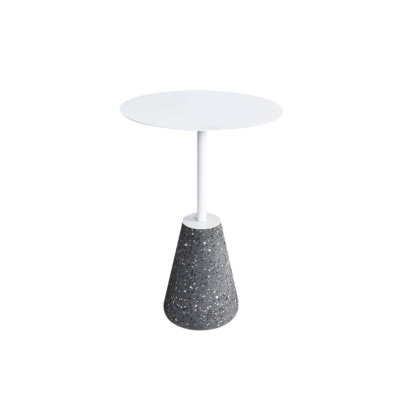 Pedestal 1 Single Coffee Table Mid-Century Modern Cocktail Table with Metal Top